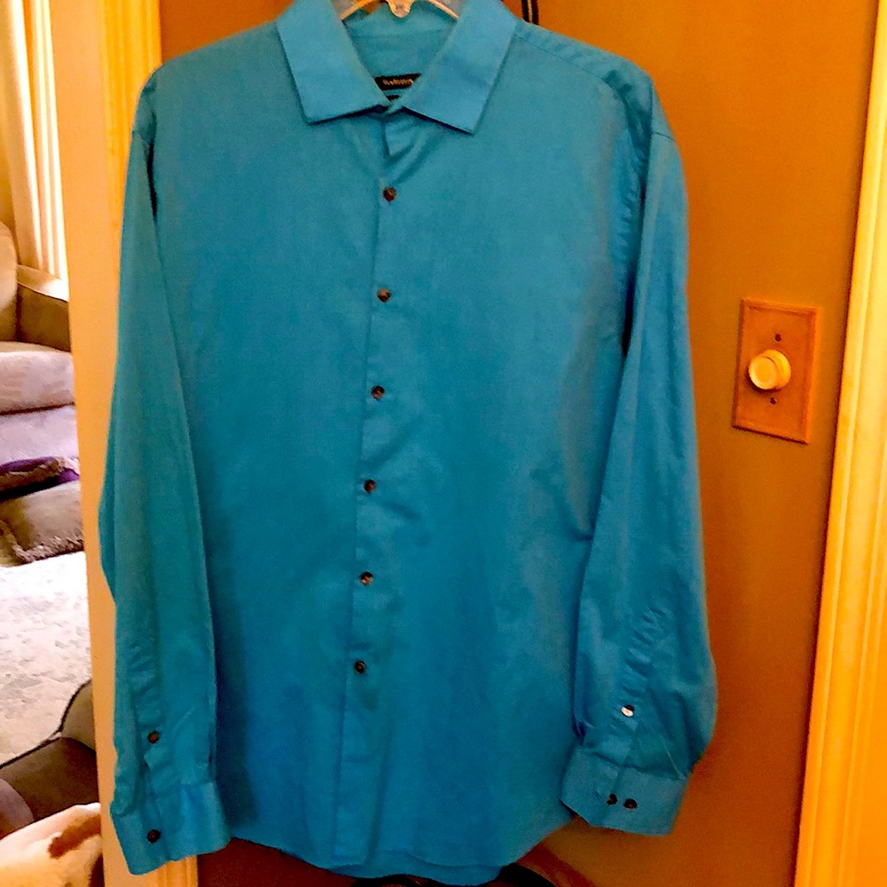 Bright blue Van Heusen long sleeved button shirt